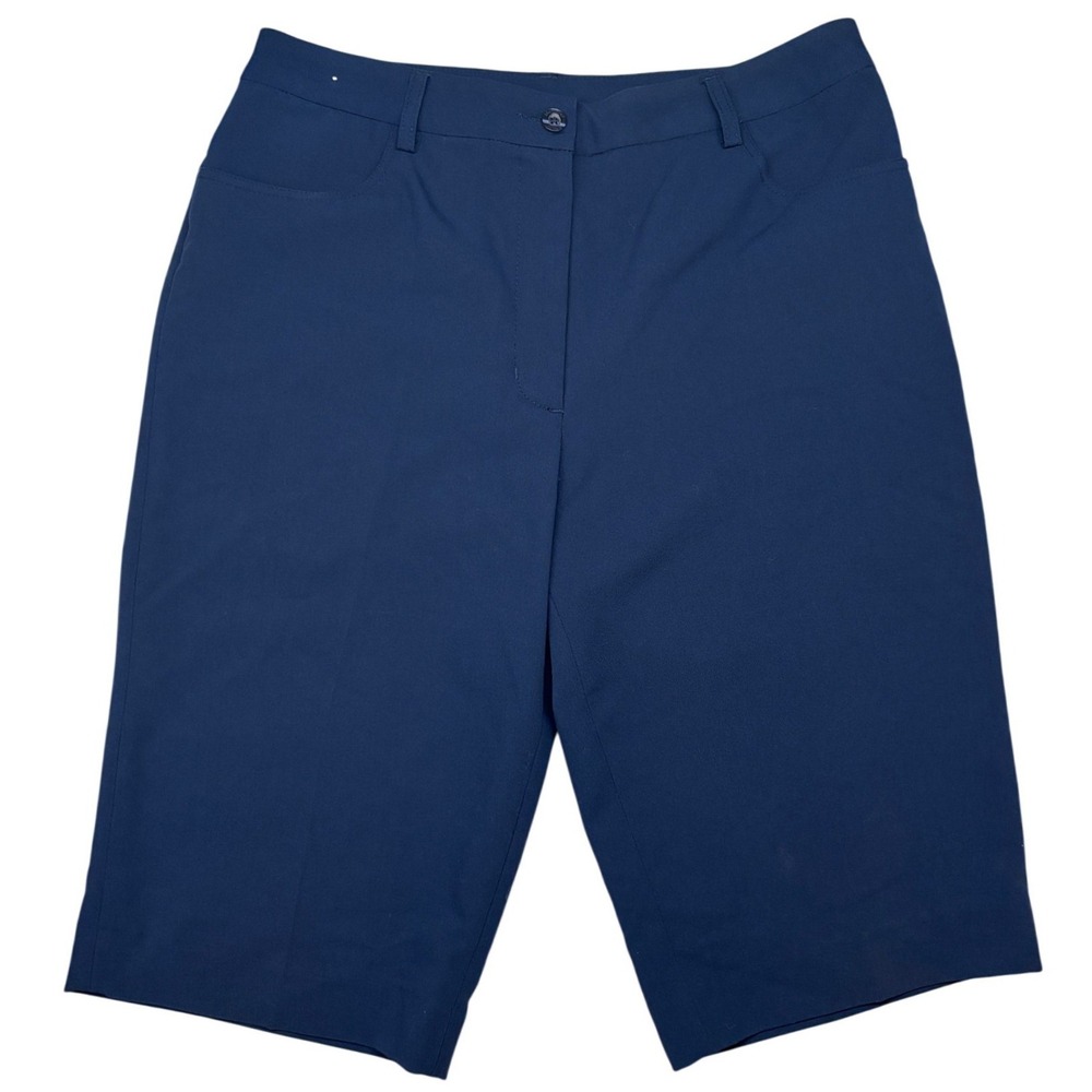 Monterey Club Golf Shorts Womens 8 Navy Blue Bermuda Stretch Performance‎ Knee